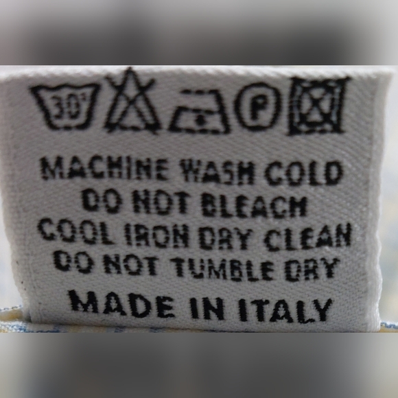 Canali Shirt Mens Size Large Yellow Blue Gingham Check Button Down Made In Italy - Picture 8 of 11